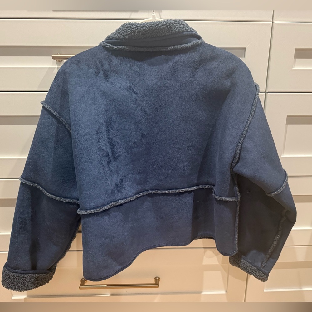 Lightly Worn Dylan Navy Shearling Jacket - image 4